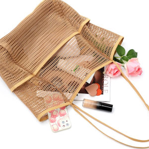Túi Xách Đeo Vai Dạng Lưới Lớn Đi Biển Chất Liệu Polyester Bền Chắc Thiết Kế Mở Trên Cùng Có Túi Dùng Được Cho Cả Nam Và Nữ Thích Hợp Cho Du Lịch Và Mua Sắm