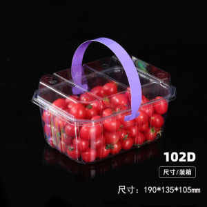 กล่องบรรจุผลไม้แบบหิ้วใช้ครั้งเดียวทิ้งกล่องพลาสติกใสความจุขนาดใหญ่2-3กก. กล่องบรรจุองุ่นส้มคุณภาพสูง