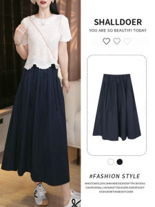 Shalldoer | Plus Size Simple A-Line Mini Skirt For Women Summer Trendy Belly Cover Slimming Solid Color Design Casual Travel Outfit