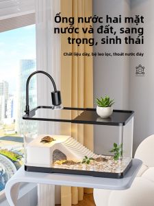 KUOTING | Bể Cá Rùa Nhỏ cho Nhà có Bệ Phơi Nắng và Hệ Thống Lọc