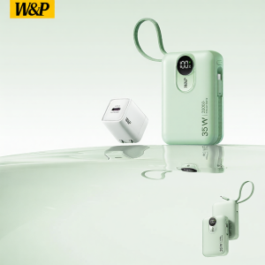 W&P | Built-in Cable Ultra-thin Small Portable 45W Fast Charging Power Bank 20000mAh