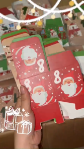 NOEL_SET 24 Hộp đựng quà các dịp GIáng Sinh Noel Merry Christmas (SIZE: 7 X 7 X 7cm)