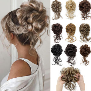 8-Inch Synthetic Curly Hair with Elastic Rubber Band Elegant and Messy Bun Fluffy and Easy to Maintain Suitable for Daily Use