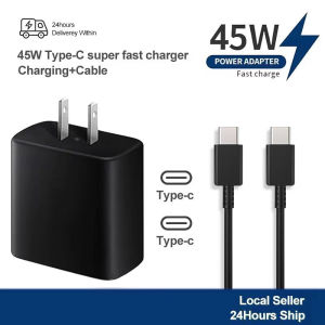 【รับประกัน 1 ปี】🔥ชาร์จเร็วสุด Samsung ชุดชาร์จ 45W หัวชาร์จเร็วซัมซุงของ type C สายชาร์จ type c