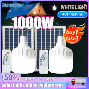 【Buy 1 Take 1】solar light bulb solar lights with solar panel 1000W USB charging outdoor camping light solar bulb light indoor house solar bulb solar light bulb indoor house indoor solar lights for house