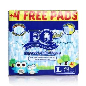 EQ Plus Jumbo Pack Large 42 - Tape Baby Diapers