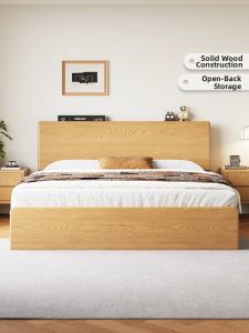 Luxury Modern Simple Solid Wood Bed