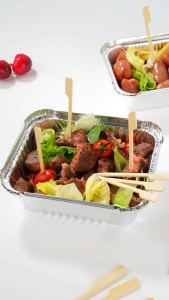 200Pcs Bamboo Sticks Disposable Natural Bamboo Skewers BBQ Barbecue Sticks for Kabob Fruit Cocktail Camping Party Barbecue Tools