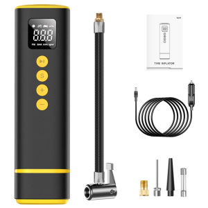 CARSUN Car Tire Inflator 12V 150PSI Auto Shut-off LED Light LCD Pressure Gauge 8 Min 0-36 PSI for Motorcycle Bicycle Ball CE
