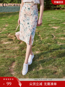 กระโปรงสั้นผ้าชีฟองลายดอกไม้เอวสูง ทรงตรง ทรงเข้ารูป ทรงบาง สำหรับผู้หญิง ฤดูร้อน 2025 กระโปรงทรงเอ OLrain กระโปรงสั้นผ้าชีฟอง