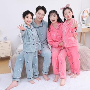 Parent-Child Winter Warmth Coral Fleece Pajama Set