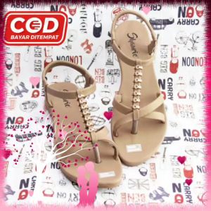 Sandal wanita Terbaru tali permata sandal TRENDY 2026 df01
