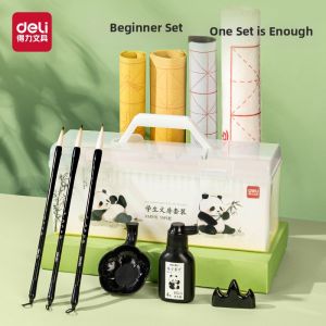 deli | Beginner Calligraphy Set Water Writing Cloth Ink Paper Brush Pen