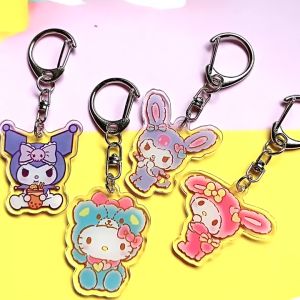Sanrio Gantungan Kunci Kuromi Akrilik Lucu Untuk Anak Perempuan Lucu Aesthetic Kartun Keychains Lucu Murah Ready Stock