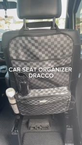 Tas Belakang Jok Mobil Checker Black Car Seat Organizer Kompartemen Premium Dracco