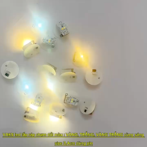 Combo 5 Đèn LED LẮP RÁP 3.5cm dùng pin- đổi màu sau 1 lần RUNG CHẠM 3 chế độ màu: VÀNGTRẮNGcả 2 MÀU cùng sáng