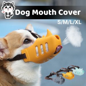 Pet Dog Muzzles Soft Silicone Breathable Dog Mouth Cover Walking Dogs Anti-Bite Bark Rhinoceros Shape