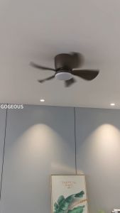 Gogeous ceiling fan with light modern 24 inch 26 inch 5 blades 3 color dimming silent nordic fan light ceiling fan with led light wood design ceiling fan with lights and remote for dining room bedroom living room