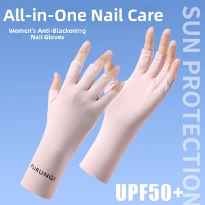 Sunscreen Breathable Cool Feel Half Finger Gloves for Women