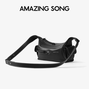 Rice Box Styled Leather Shoulder Bag