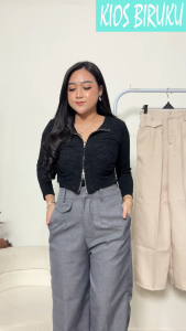 Celana Kulot Wanita High Waist Semi Wol: Desain Nyaman dan Cocok untuk Musim Dingin