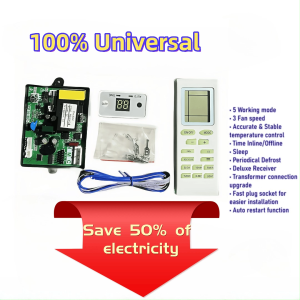 Universal Aircon Control System Board Complete Set 5 Working Mode 3 Fan Speed  Accurate Intelligent control Numeric display Old air conditioner upgrade (Level 1 energy saving)