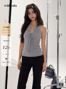 Gray Sleeveless Slimming Knitted Top