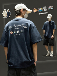 SZON | Fun Embroidered Loose-Fit Cotton Short Sleeve T-Shirt