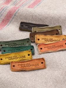 Handmade Leather Vintage Label Decorative Washed Fabric Patch for Clothing Accessories Pure Color Korean Style DIY Sewing