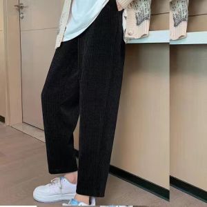 Womens Thickened Fleece High Waist Slim Fit Harem Pants Autumn Winter plus Size Casual Long Pants Polyester 100%