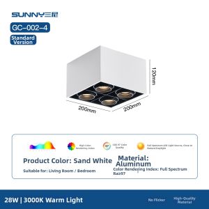 LED Recessed Ceiling Light Cob Long Rectangle Four-Head