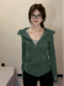 SUHUIQIAN | Green Fitted Petite Korean Style Thick Jacket