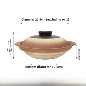 Commercial Grade Ceramic Retro Dry Cooking Sand Pot Unglazed Stove Top Gas Rice Cooker Hot Pot Resistance to High Temperatures