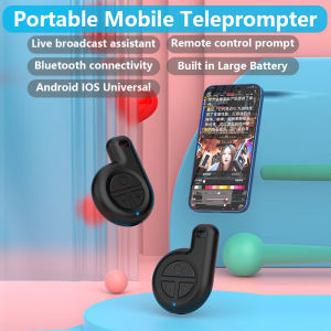 Wireless Mini Teleprompter Phone Bluetooth Remote Control accessories live streaming Conference Speech Prompter for ios android smart phone Camera Shutter