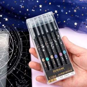 12Pcs/Set Constellation Erasable Pen Student Erasable Gel Pen 0.5mm Easy To Erase Gel Pen Full Needle Tube Pen