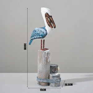 Đồ Trang Trí Bàn TV Hình Chim Đại Dương Phong Cách Địa Trung Hải Cổ Điển Đồ Trang Trí Không Gian Mẫu Phòng Khách Bằng Gỗ