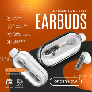 [NEW 2026] Max-40 TWS Wireless Earbuds V5.3 Bluetooth Earphones HiFi Stereo Sound 360° Rotating Pivot Case