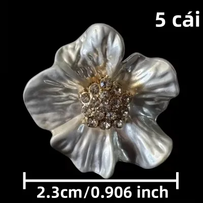 Nút Áo Họa Tiết Hoa Tinh Xảo 23mm Hợp Kim Kẽm Kim Loại Bộ 2 Hoặc 5 Chiếc Dùng Trang Trí Thủ Công