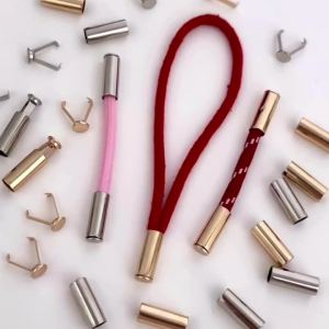 6 Sets Metal Rope Ends Stopper Button Cord End Lock Cap Hanging Bell Buckle DIY Bag Shoes Garment Lanyard Accessories