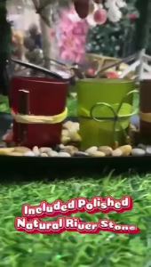 Creative candle holder with stones and trays used for home dining table decoration party gatherings Christmas gifts