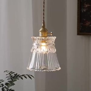 R Bedroom Bedside Lamp Dining Room Bar Entrance Creative Cloakroom Brass Glass Pendant Light