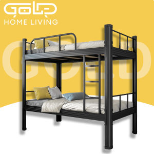 GOLD Double Decker Steel Bed Frame Heavy Duty Bunk Bed Student Dormitory Katil tingkat besi katil 2 tingkat 双人床