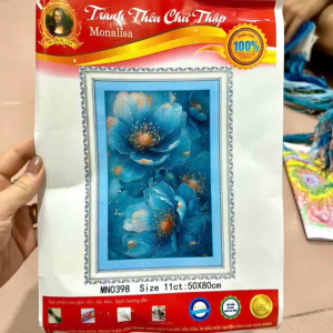 (Tranh CHƯA THÊU) Tranh thêu kín Gia Đình Hươu Phát Tài Ngọc Bích 100x55 cm E53