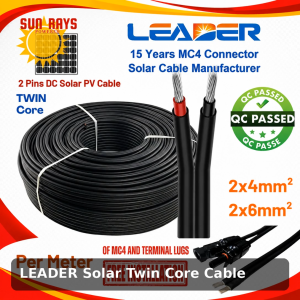 LEADER PV Solar Cable - 2x4mm²/2x6mm² Twin Core  LEADER MC4