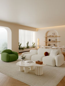 New 2025 Cream Style Sofa Modern Simple Comfortable Living Room Home Use High End Vacation Home Furniture Creative