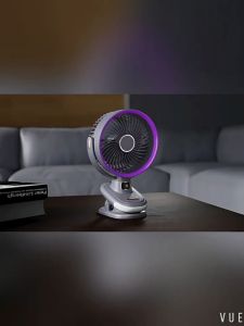 Mini Portable Fan 40000mAh Swing Head Rechargeable USB Fan Low Noise Mini Clip Fan Portable Stroller Fan with Night Light Kipas Fan
