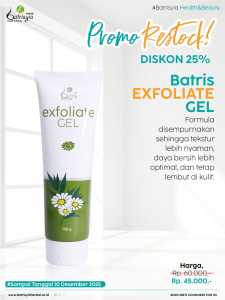 Batrisyia Exfoliate Gel - Pencerah & Pengencang Wajah untuk Kulit Berminyak 100ml