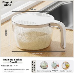 Multi-Function Non-leaking Rice Washing Basket Plastic