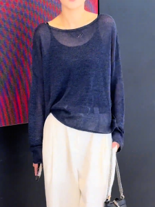 QINGNAER | Lace Hollow Loose Lazy Fashion Knit Top
