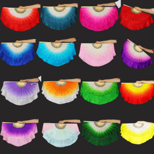 8-Inch Silk Fan Childrens Dance Fan Graduation Performance Props Fan Red Gradient Silk Fan for Childrens Dance